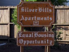 Silver Hills Apartment sign